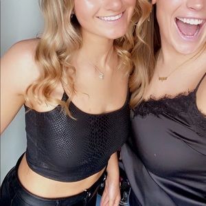 Snake Print Black Windsor Tank Top, Size Small